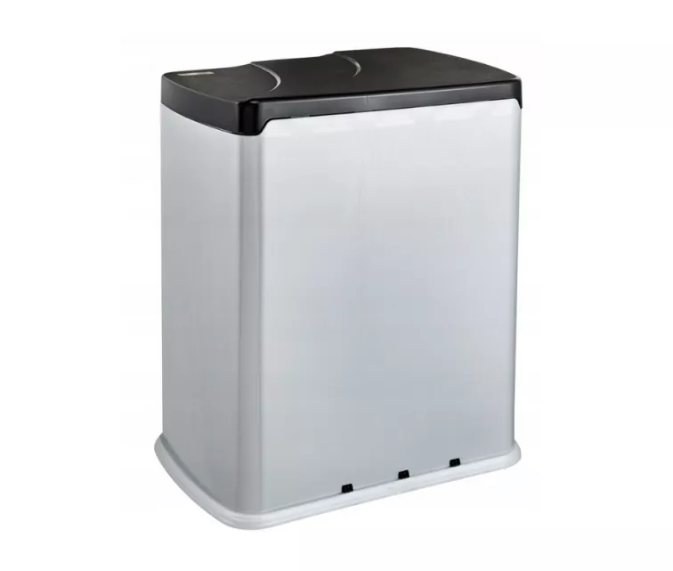 Pedalinė šiukšlių rūšiavimo dėžė 7+15 l Gunnar 39,5x29x43,5 cm, šviesiai sidabrinė