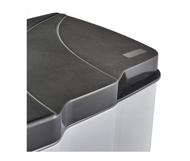 Pedal bin for waste sorting 7+15L Gunnar 39.5x29x43.5cm light silver