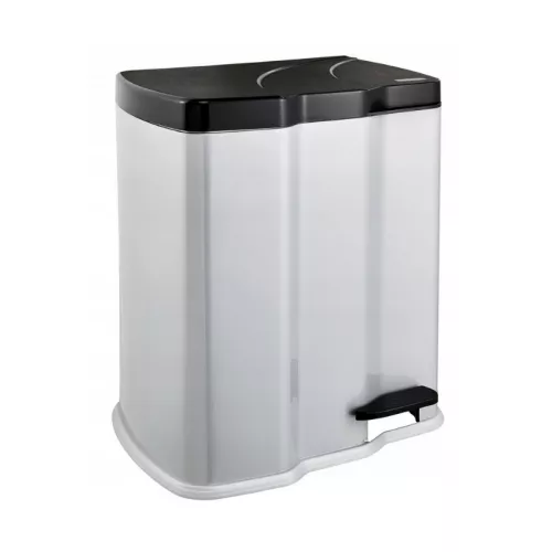 Pedāļspainis atkritumu šķirošanai  7+15L Gunnar 39,5x29x43,5cm gaiša sudraba krāsā