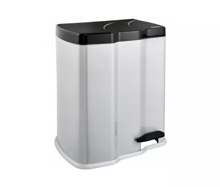 Pedalinė šiukšlių rūšiavimo dėžė 7+15 l Gunnar 39,5x29x43,5 cm, šviesiai sidabrinė