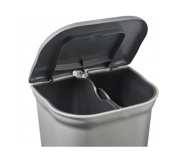 Pedal bin for waste sorting 2x11L Torge 37.5x29.5x46 cm light silver