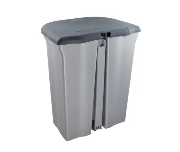 Pedal bin for waste sorting 2x11L Torge 37.5x29.5x46 cm light silver