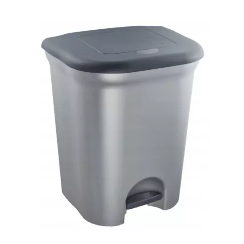 Pedāļspainis atkritumu šķirošanai 2x11L Torge 37,5x29,5x46 cm gaiša sudraba krāsā