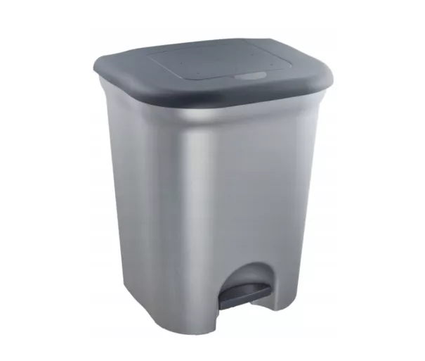 Pedal bin for waste sorting 2x11L Torge 37.5x29.5x46 cm light silver