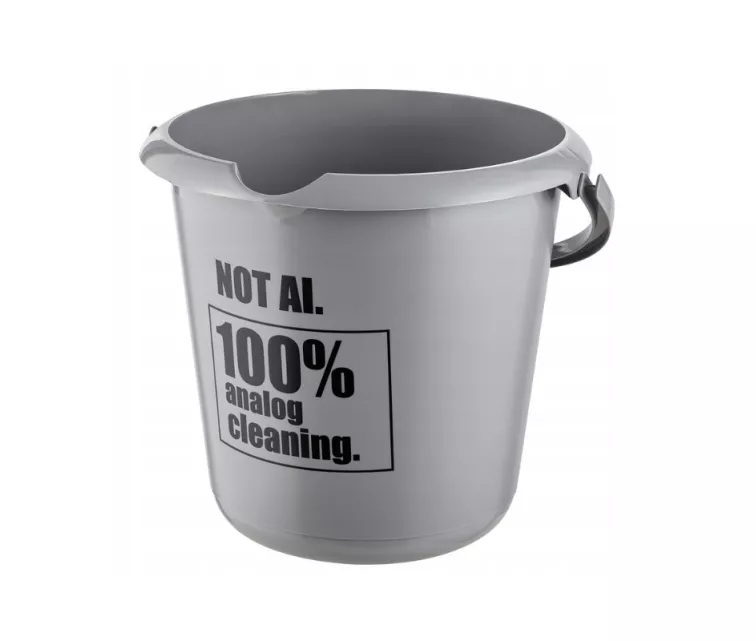 Декоративное ведро 10 л Ilvie "Not Ai" Ø30x28 см, серое.