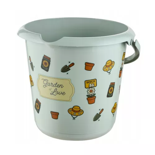 Декоративное ведро 10 л Ilvie "Garden" Ø30x28 см, зеленое.