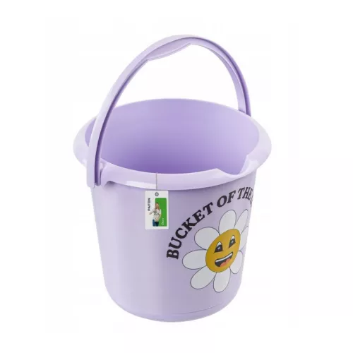 Dekoratyvinis kibiras 10L Ilvie „Laimingoji gėlė“ Ø30x28cm violetinė