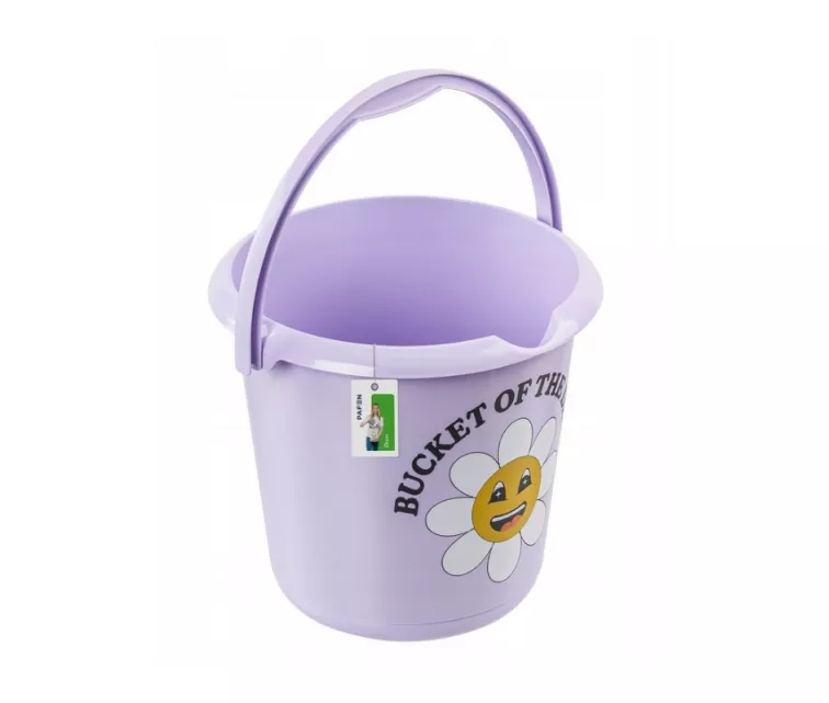 Dekoratyvinis kibiras 10L Ilvie „Laimingoji gėlė“ Ø30x28cm violetinė