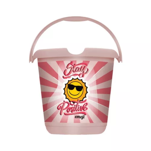 Ämberdekoratsioon 10L Ilvie "Emoji Stay Positive" Ø30x28cm roosa