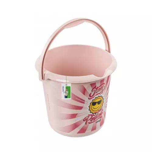Ämberdekoratsioon 10L Ilvie "Emoji Stay Positive" Ø30x28cm roosa