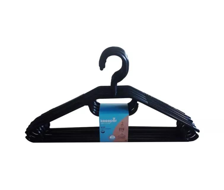 Drēbju pakaramie Arvid plastmasas 10 gab. komplekts 40x22x6,2cm melni