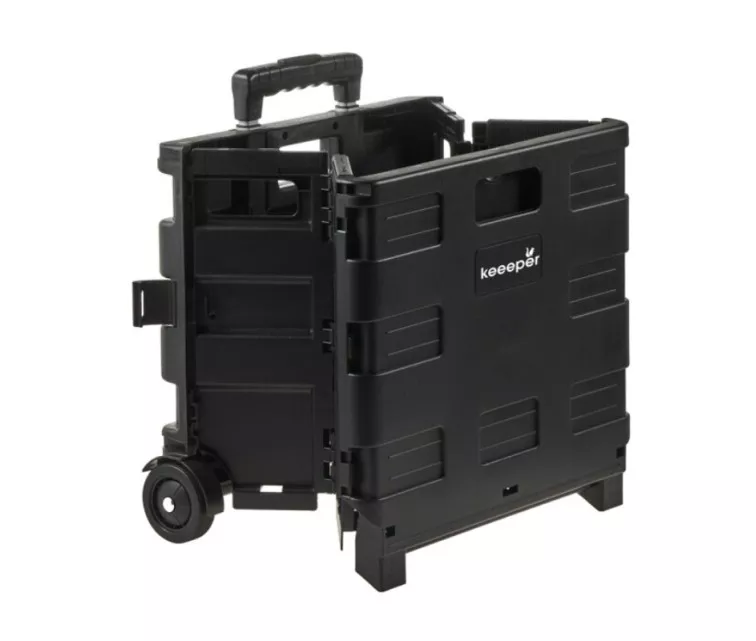 Iepirkumu ratiņi salokāmi ar kravnesību līdz 25kg Olli 45L 38x36x33cm melni