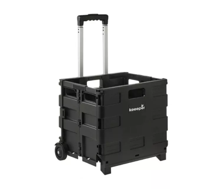 Iepirkumu ratiņi salokāmi ar kravnesību līdz 25kg Olli 45L 38x36x33cm melni