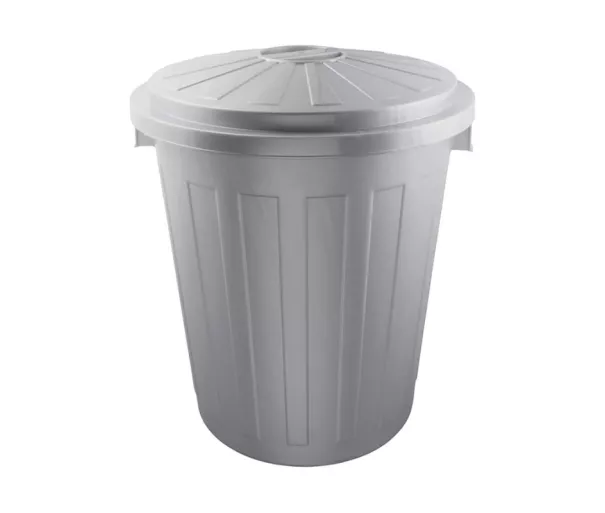 Sidabrinės spalvos atliekų konteineris Kilimėliai 50L Maxi Ø50x55cm