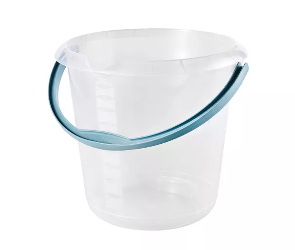 Bucket with spout 10L Mika Ø30x28cm transparent