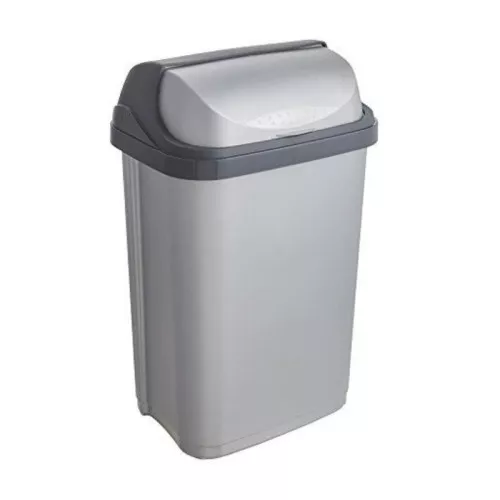 Мусорное ведро с вращающейся крышкой 25л Rasmus 34x26x54см светло-серебристый