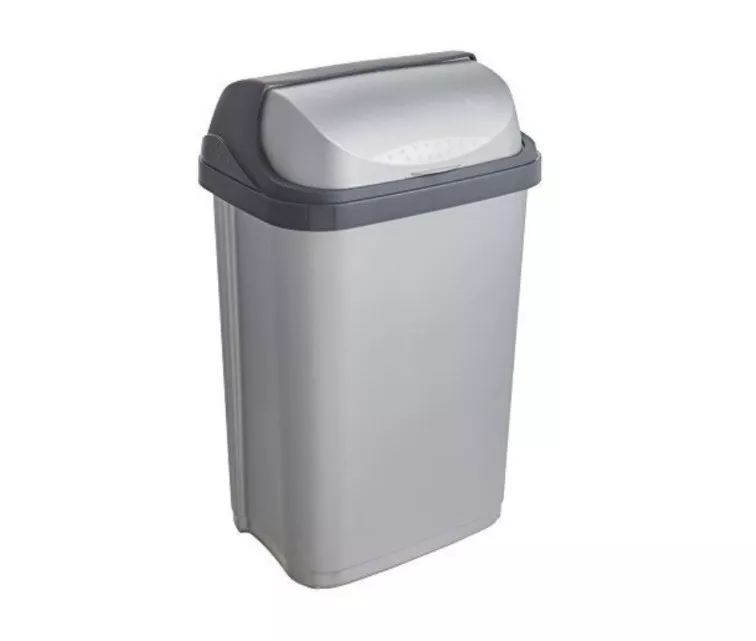 Waste bin with rotating lid 25L Rasmus 34x26x54cm light silver