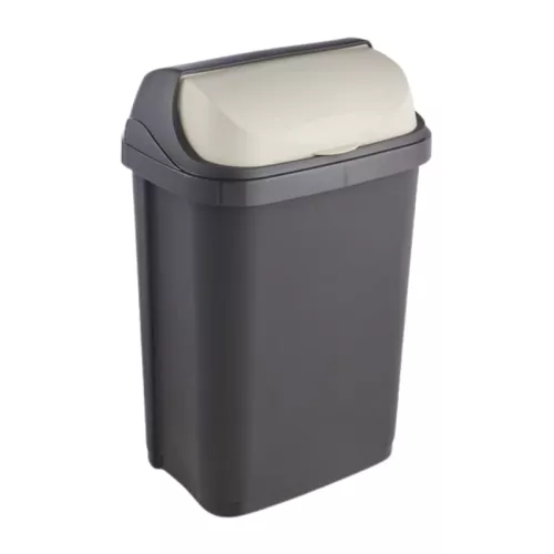 Pöörleva kaanega prügikast 25L Rasmus 34x26x54cm grafiidivärvi
