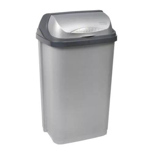 Мусорное ведро с вращающейся крышкой 50л Rasmus 39x29.5x67.5см светло-серебристый