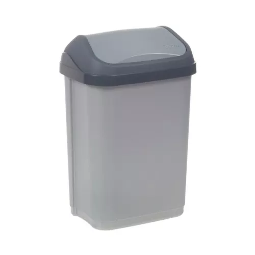 Waste bin with rotating lid 25L Swantje 33.5x25.5x53.5cm light silver