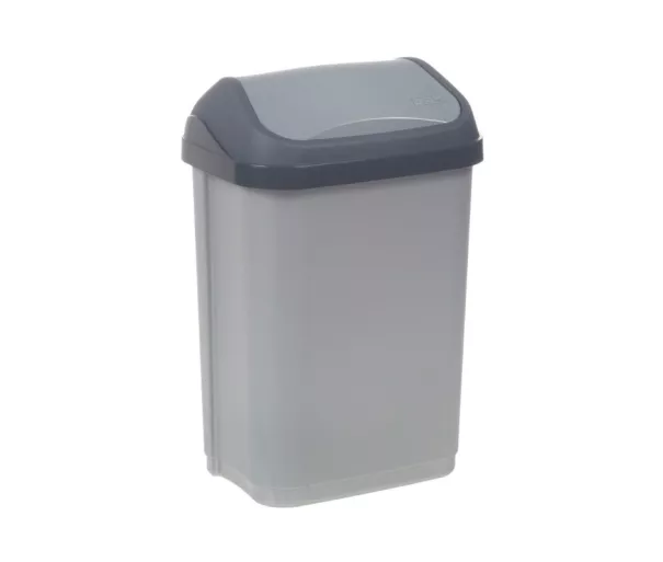 Мусорное ведро с вращающейся крышкой 25 л Swantje 33,5x25,5x53,5 см светло-серебристый