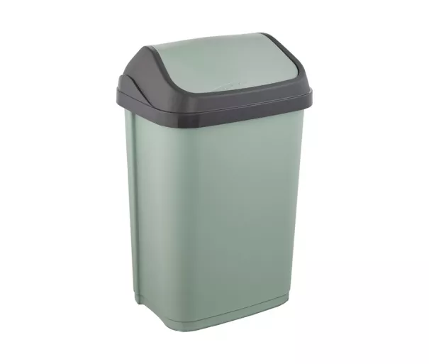 Waste bucket with swivel lid 25L Swantje 33,5x25,5x53,5cm green