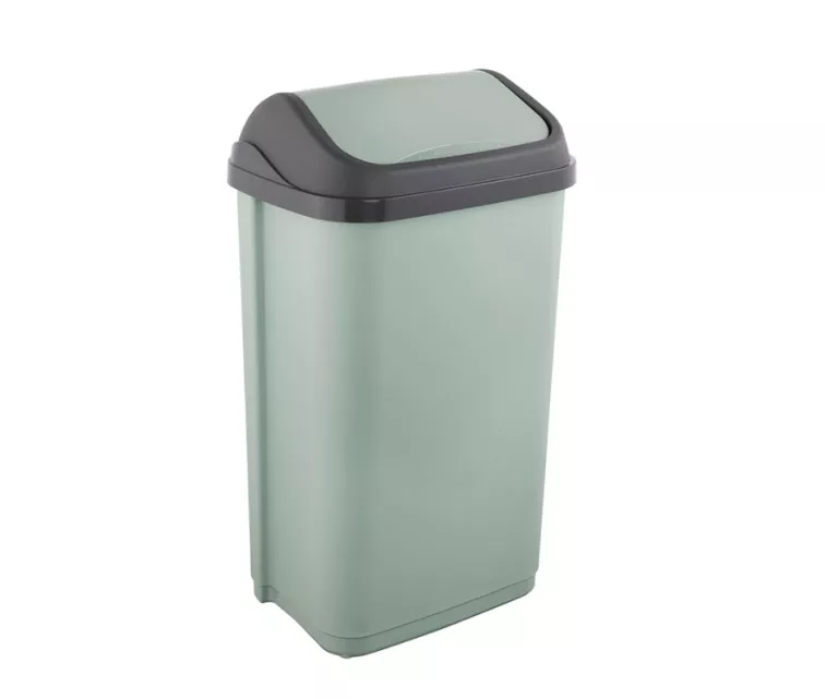 Ведро для мусора с поворотной крышкой 50 л Swantje 38,5x29x66 см зеленое
