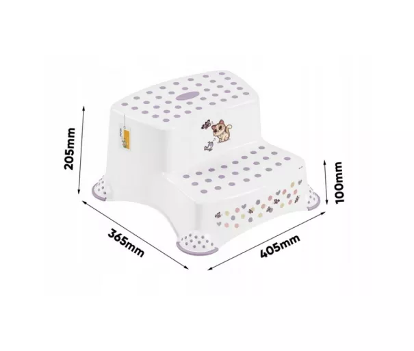 Two-tier bench Igor “Cats” 40x37x21cm white