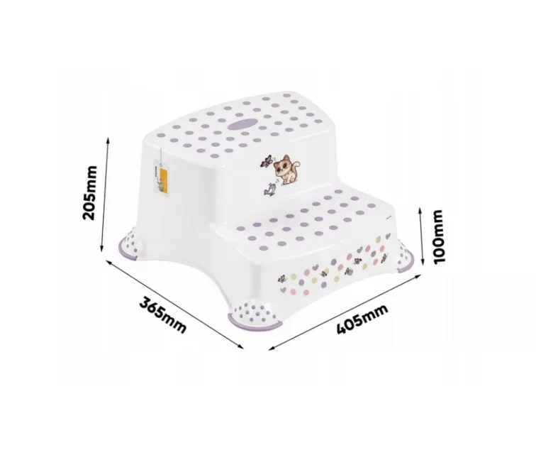 Two-tier bench Igor “Cats” 40x37x21cm white