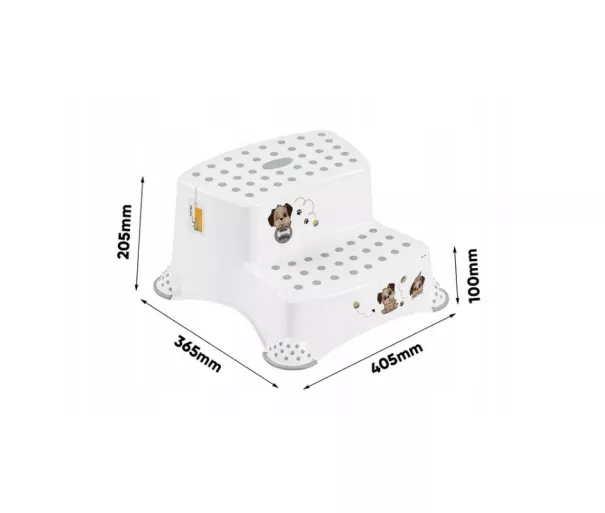 Two-tier bench Igor "Dogs" 40x37x21cm white