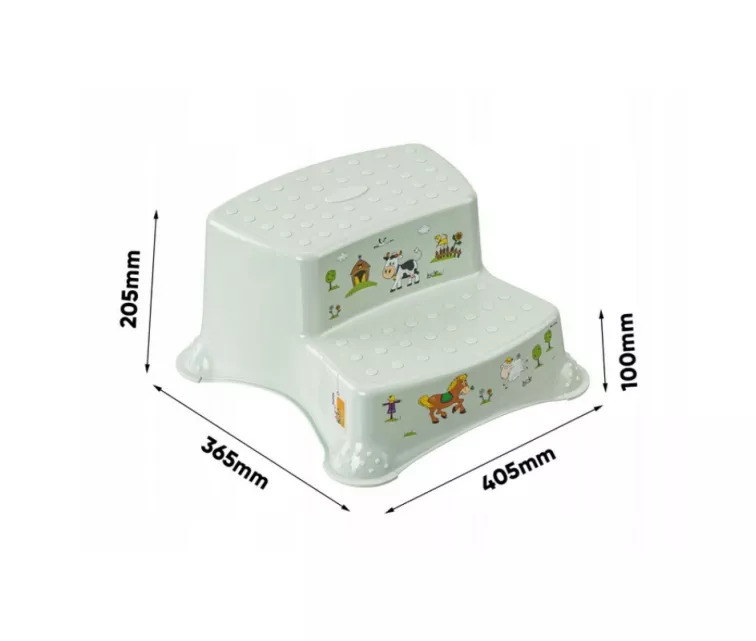 Two-tier bench Igor "Funny Farm" 40x37x21cm soft green