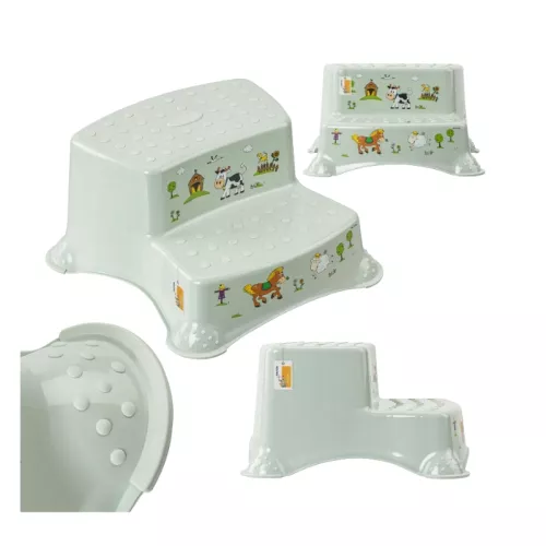 Two-tier bench Igor "Funny Farm" 40x37x21cm soft green