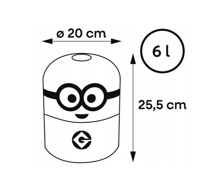 Daiktadėžė Bob 6L "Minions" Ø20x25.5cm geltona/mėlyna