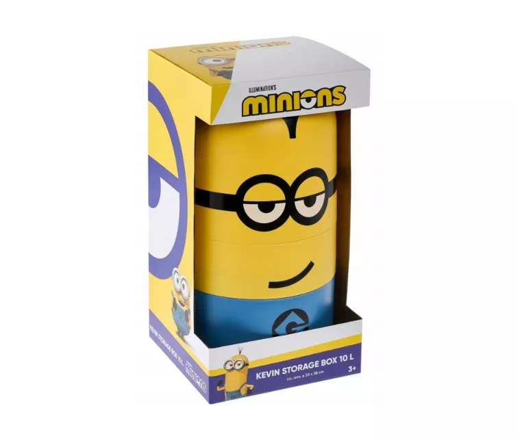 Storage box Kevin 10L "Minions" Ø20x38cm yellow/blue
