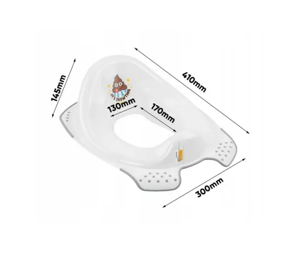 Libisemisvastase funktsiooniga tualetipoos Ewa "Emoji Showtime" 30x40x15cm valge
