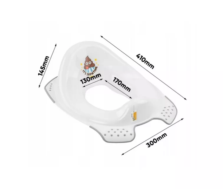 Libisemisvastase funktsiooniga tualetipoos Ewa "Emoji Showtime" 30x40x15cm valge