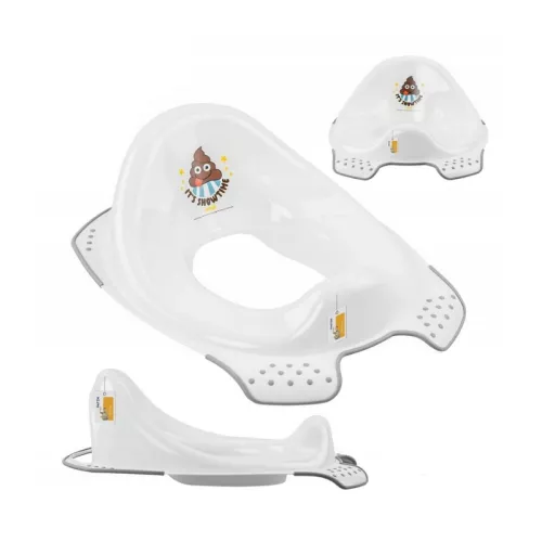 Toilet training seat with anti-slip function Ewa "Emoji Showtime" 30x40x15cm white