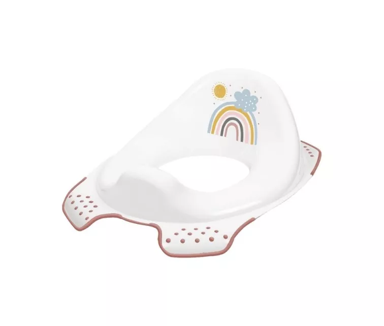 Tualeto treniruočių sėdynė su neslystančia funkcija Ewa „Rainbow“ 30x40x15cm, balta