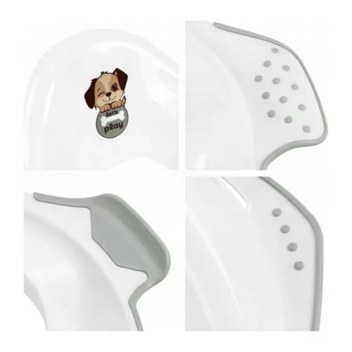 Toilet training seat with anti-slip function Ewa "Dogs" 30x40x15cm white