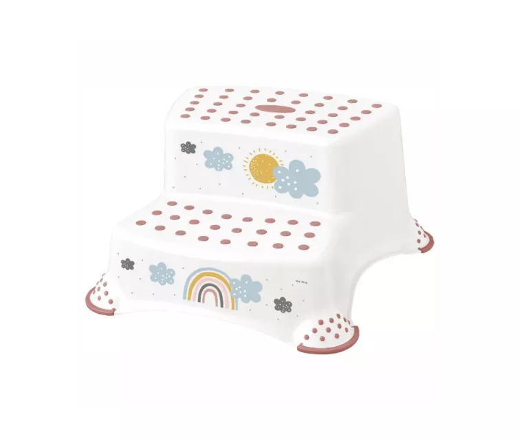 Двухъярусная скамейка Игорь "Радуга" 40х37х21см белая