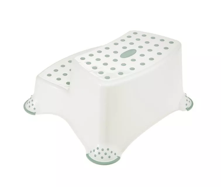 Dviejų pakopų suoliukas Igoris "Meškiukas Pūkuotukas" 40x37x21cm baltas