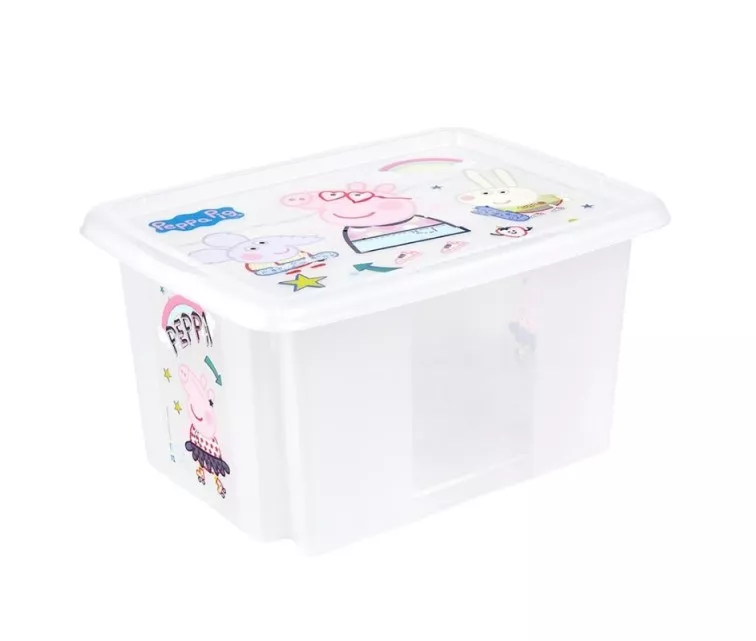 Kaanega kast 15L Karolina "Peppa Pig" 38x29,5x20,5cm läbipaistev
