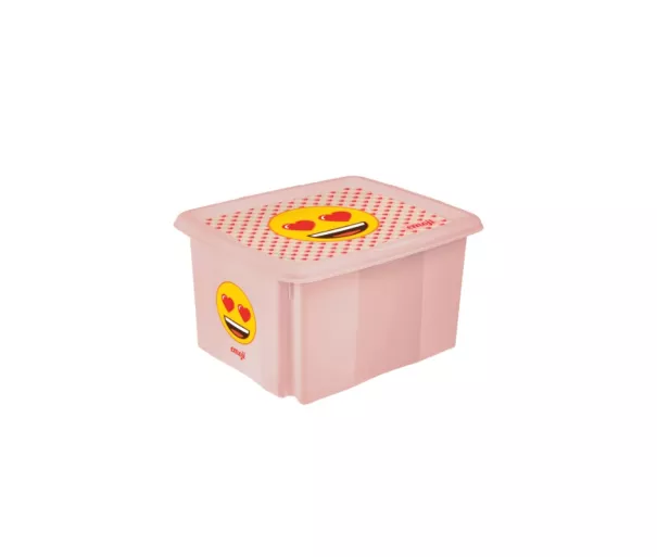 Karp kaanega 15L Karolina “Emoji Hearts” 38x29.5x20.5cm roosa