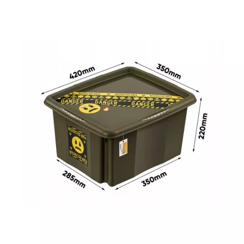 Karp kaanega 24L Karolina “Emoji Danger” 42.5x35.5x22.5cm oliivroheline