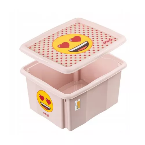 Karp kaanega 24L Karolina “Emoji Hearts” 42.5x35.5x22.5cm roosa
