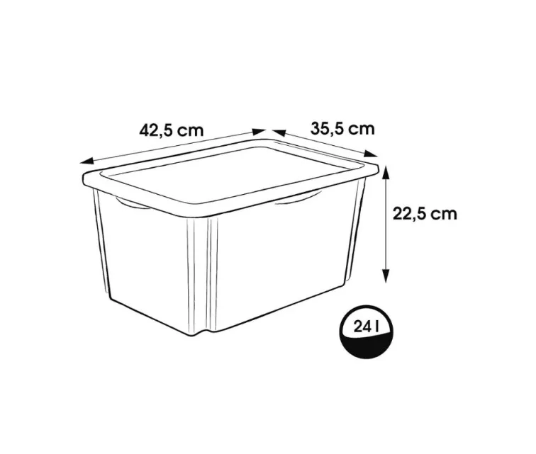 Box with lid 24L Karolina "Mickey Mouse" 42.5x35.5x22.5cm blue