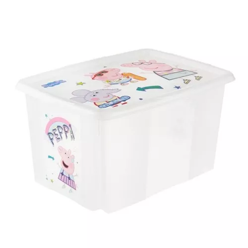 Box with lid 45L Karolina "Peppa Pig" 55,5x40x30cm transparent
