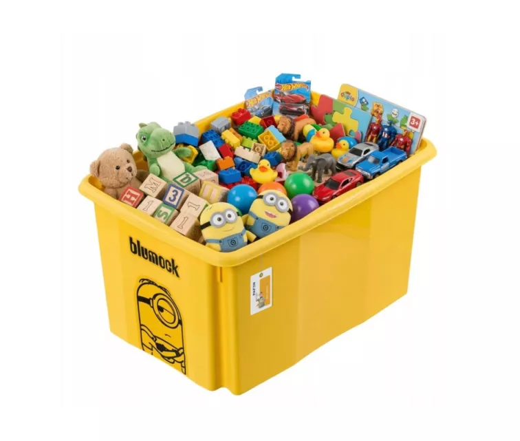 Box with lid 45L Karolina “Minions Mosaic” 55.5x40x30cm yellow