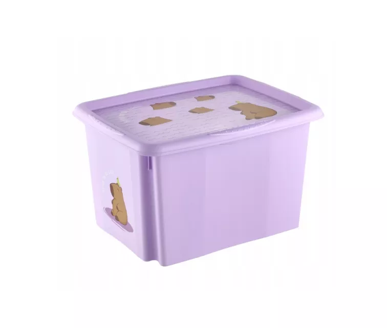 Box with lid 30L Karolina “Capybara” 45x35x27cm soft purple