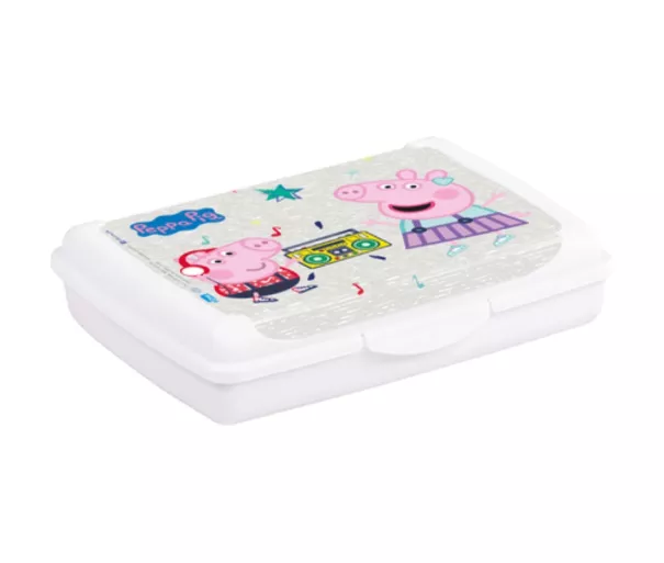 Food storage container deco-click-box mini 0.5L Olek "Peppa Pig" 17x13x3.5cm white